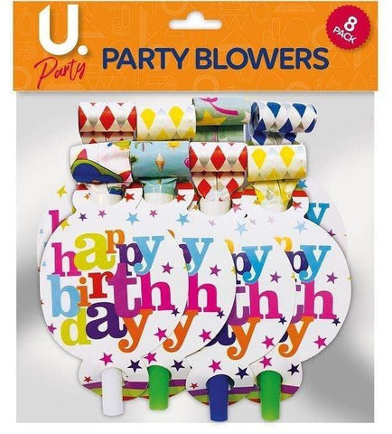 Party - Happy birthday Party Blowers - Assorted Party Decorations Foxyavenue UK