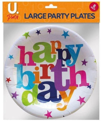Party - Happy Birthday Plates - Large Party Foxyavenue UK