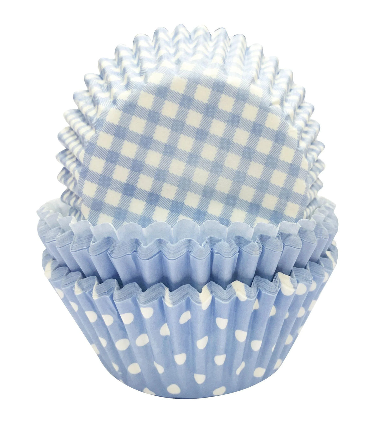Pastel Blue Gingham & Polka Mix Cupcake Cases CupCake Cases Foxyavenue UK