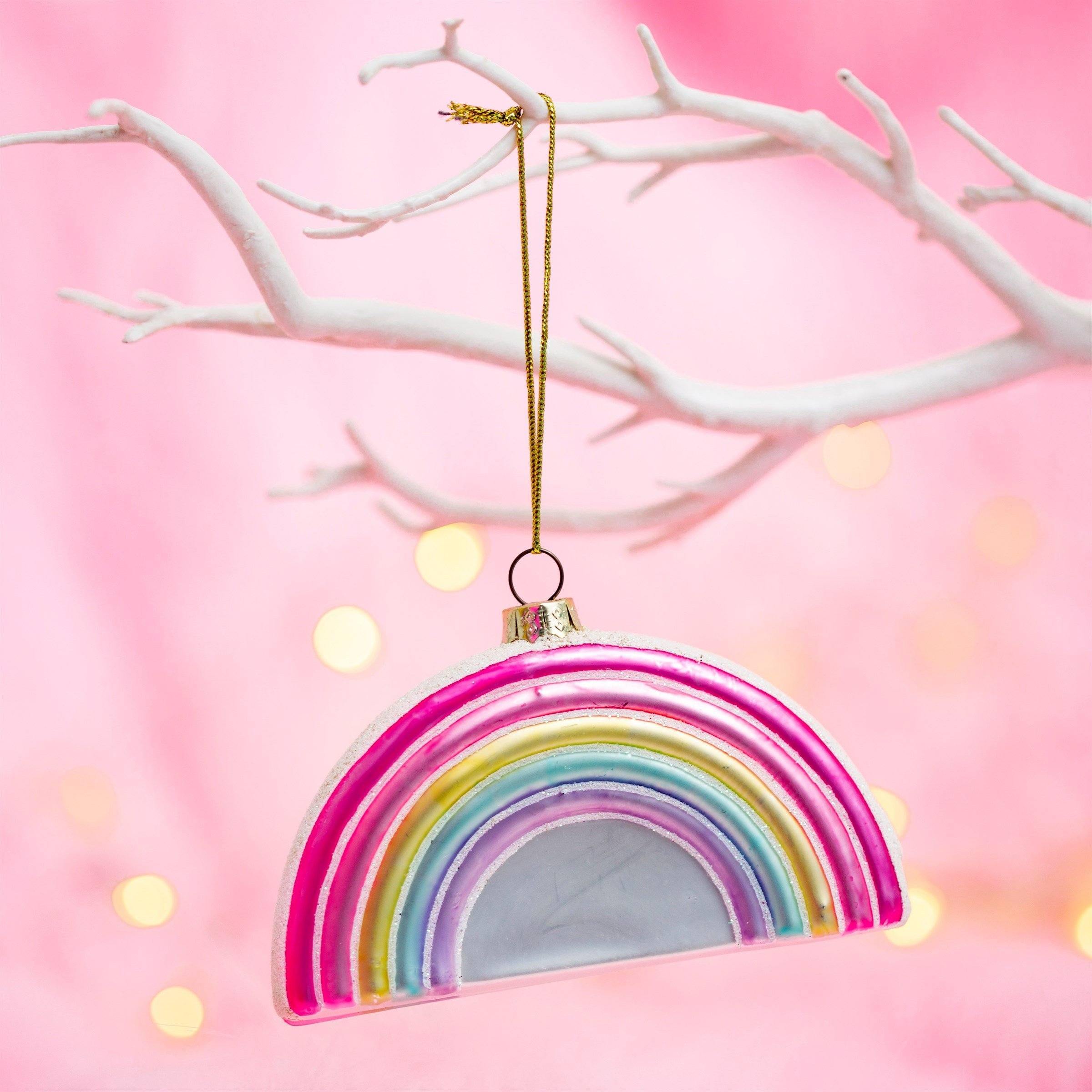 Pastel Rainbow Shaped Bauble Tree Decorations Foxyavenue UK