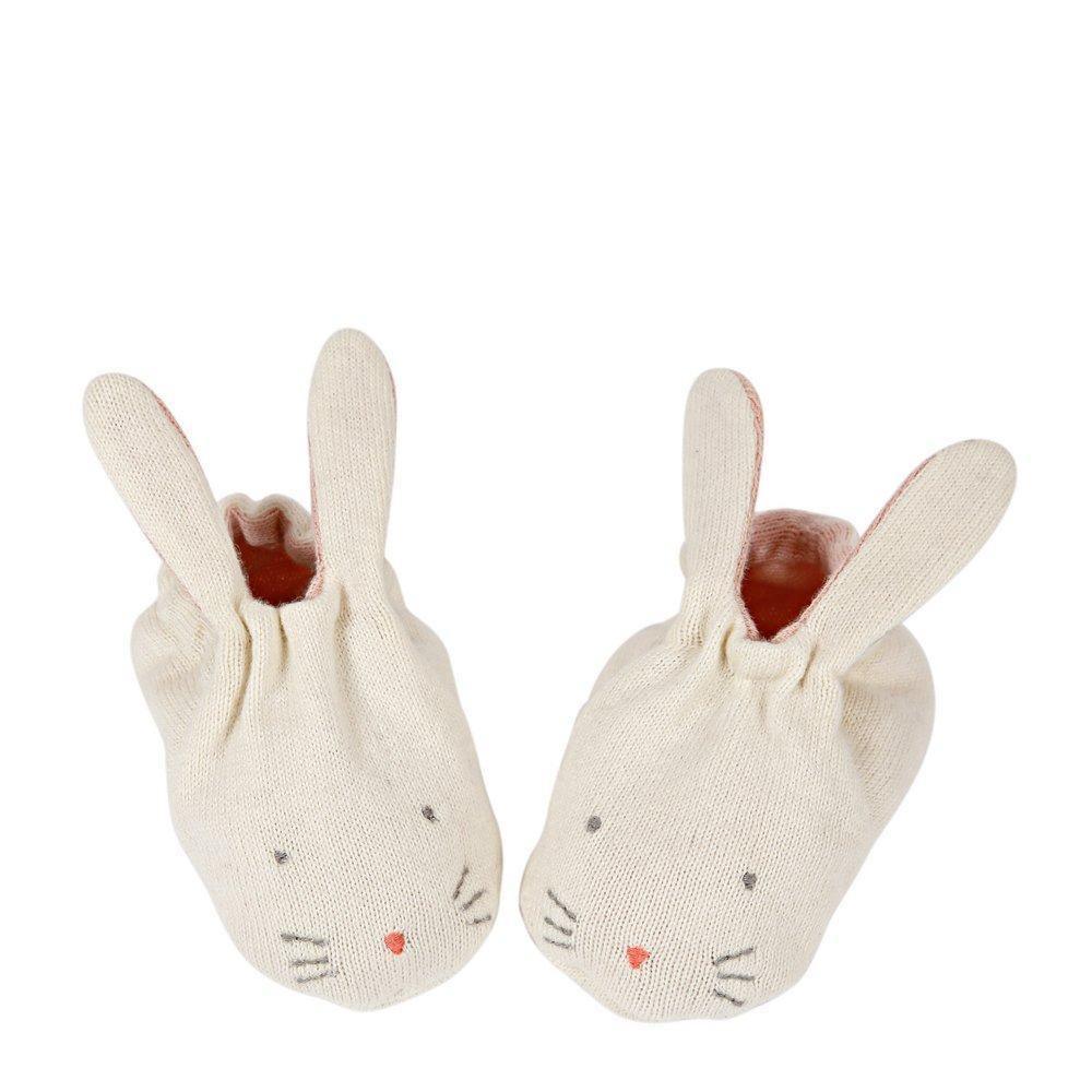 Peach Bunny Baby Booties Booties Foxyavenue UK