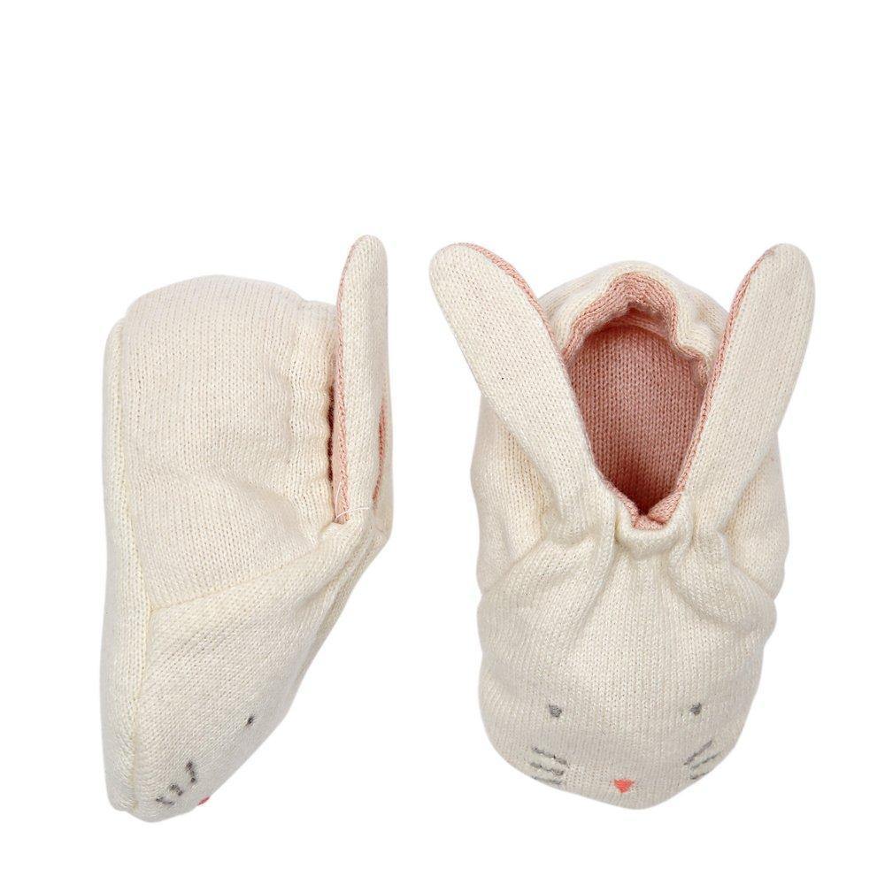 Peach Bunny Baby Booties Booties Foxyavenue UK