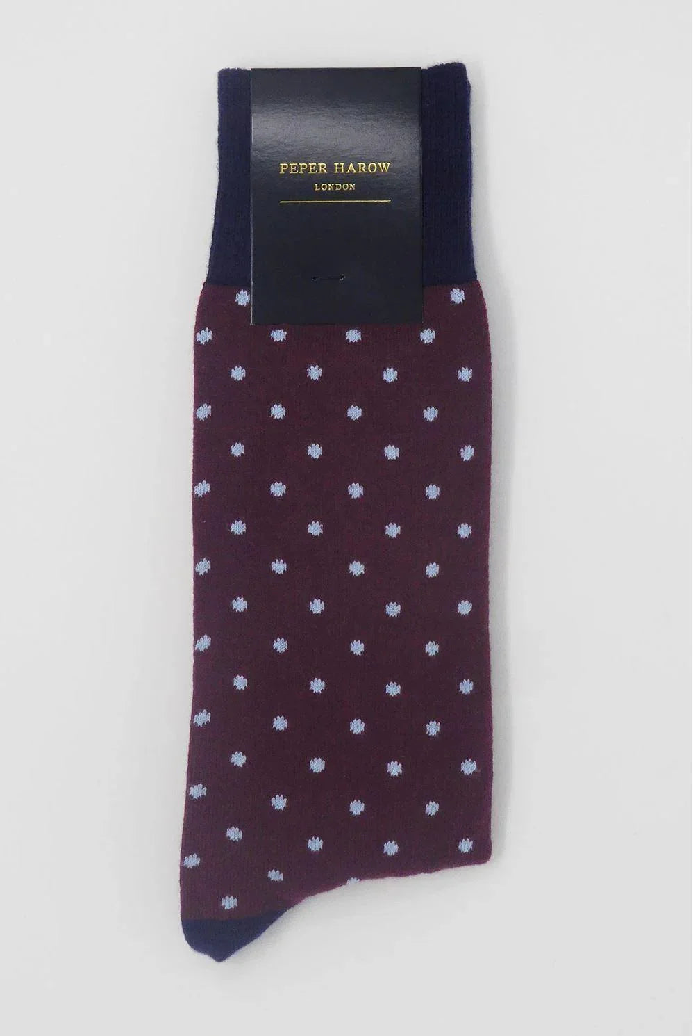 Pin Polka - Burgundy Men's Socks Foxyavenue UK
