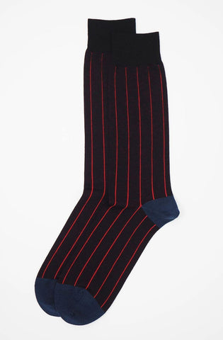Pin Stripe - Black Men's Socks Foxyavenue UK