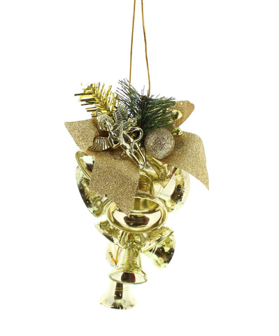Pinecone Bell Cluster - Gold Tree Decorations Foxyavenue UK