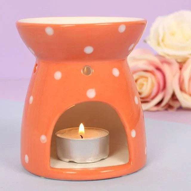 Polka Splodge Orange Oil Burner Oil Burners Foxyavenue UK