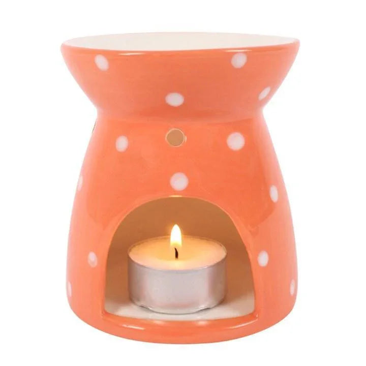 Polka Splodge Orange Oil Burner Oil Burners Foxyavenue UK