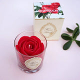 Red Rose Scented Container Candle - HoneySuckle Candles Foxyavenue UK