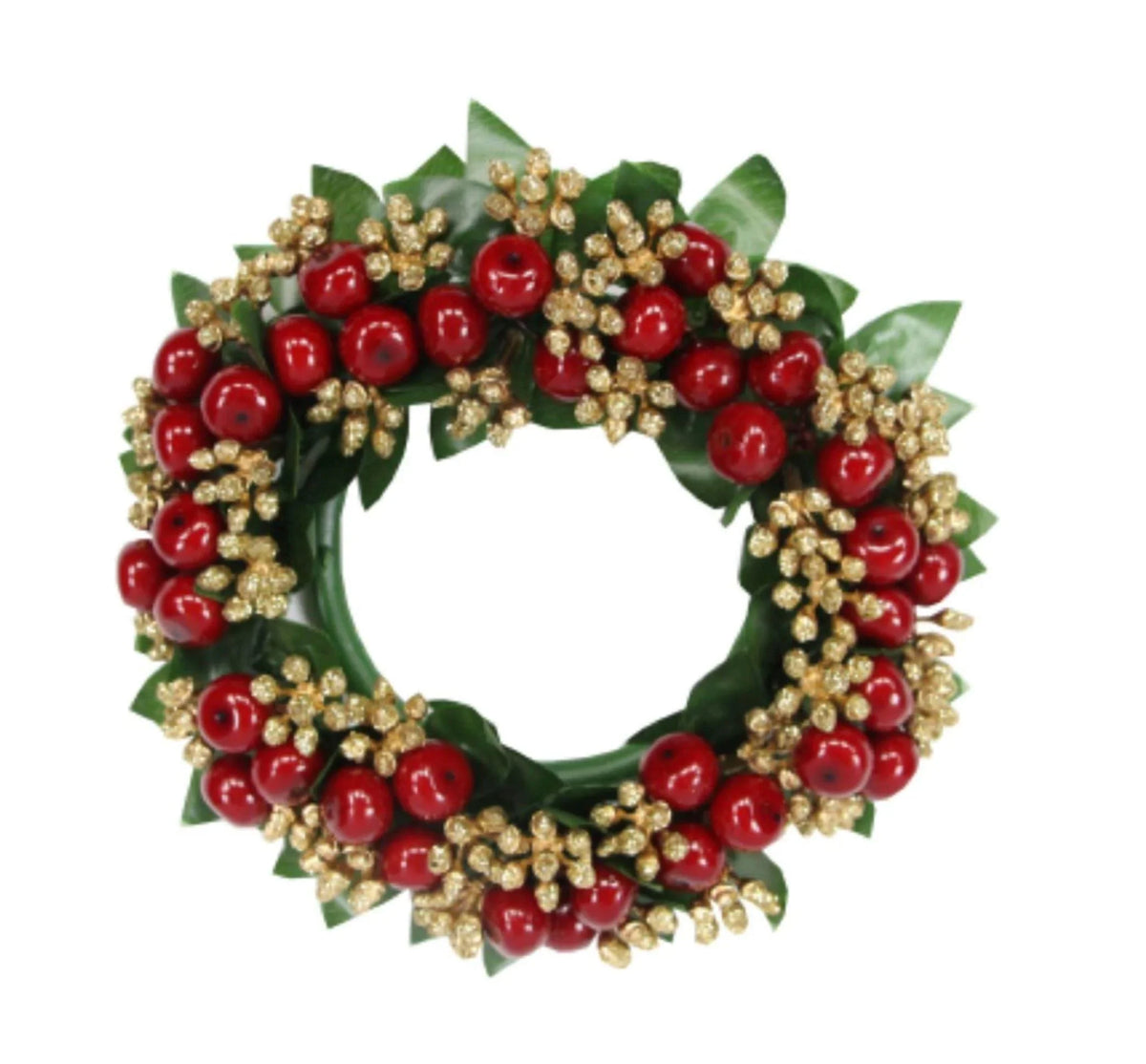 Red Shiny Gold Glitter Berry Candle Ring Tree Decorations Foxyavenue UK