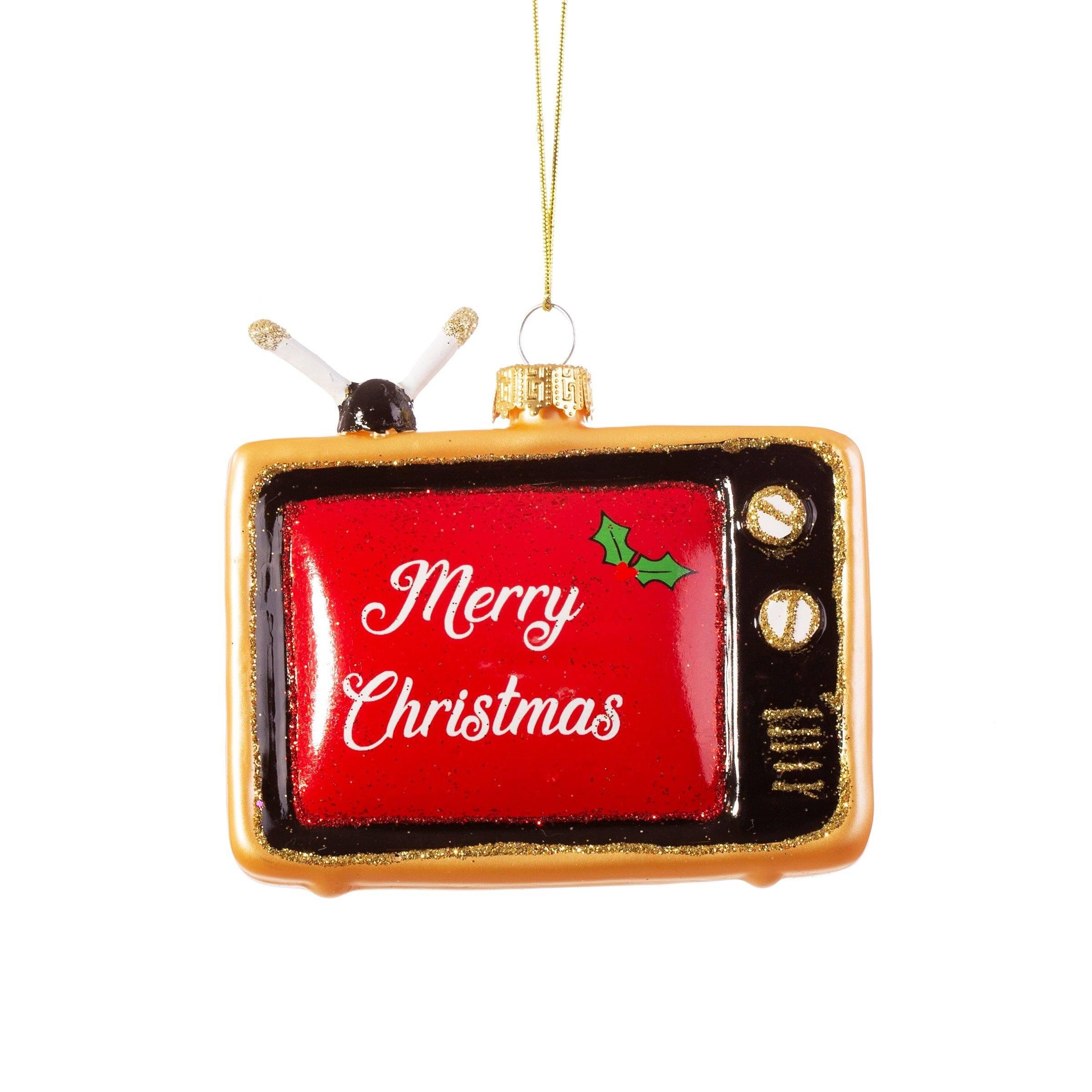 Retro Tv Shaped Bauble Christmas Decorations Foxyavenue UK