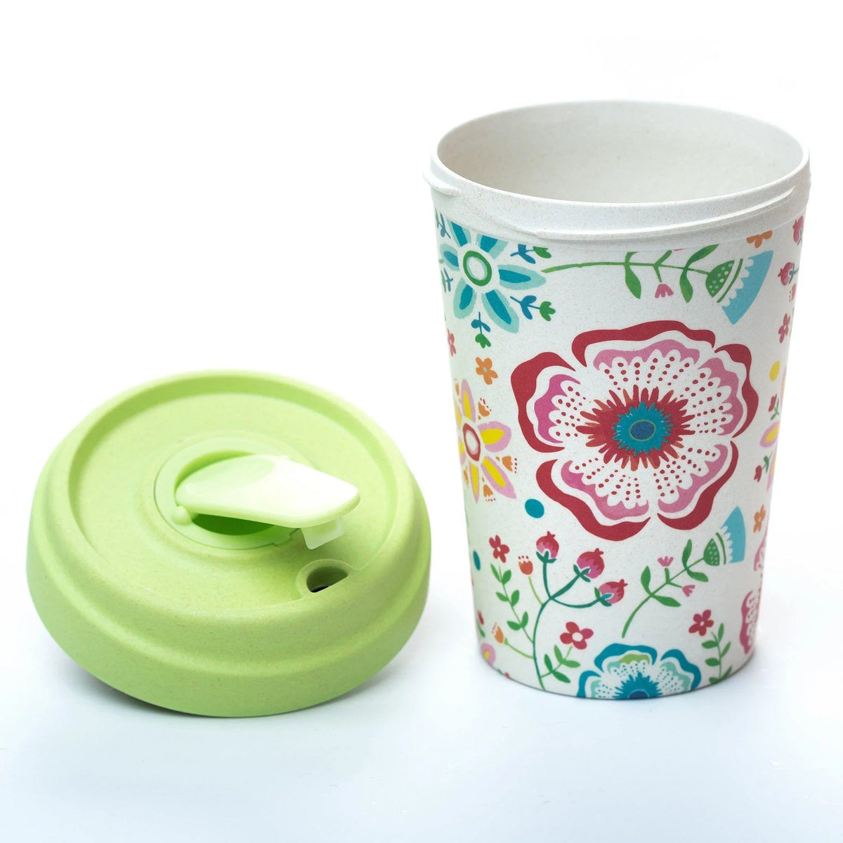 Scandinavian Floral Bamboo Cup Bamboo Cup Foxyavenue UK