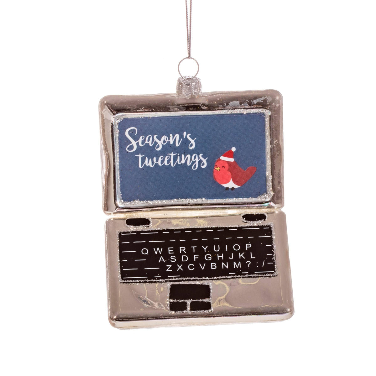 Seasons Tweetings Laptop Shaped Bauble Christmas Decorations Foxyavenue UK