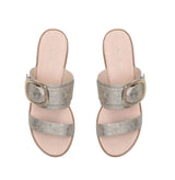 Serena Gold Buckle Flat Sandals By Nine West Shoes Foxyavenue UK
