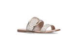 Serena Gold Buckle Flat Sandals By Nine West Shoes Foxyavenue UK