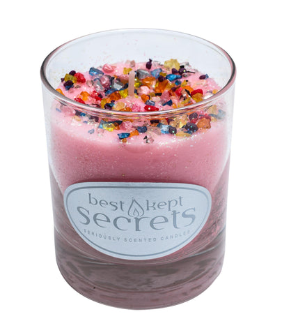 Seriously Scented Shimmering Glass Candle - Pink Crush Candles Foxyavenue UK