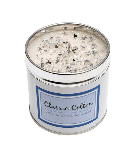 Seriously Scented Tin Candle - Classic Cotton Candles Foxyavenue UK
