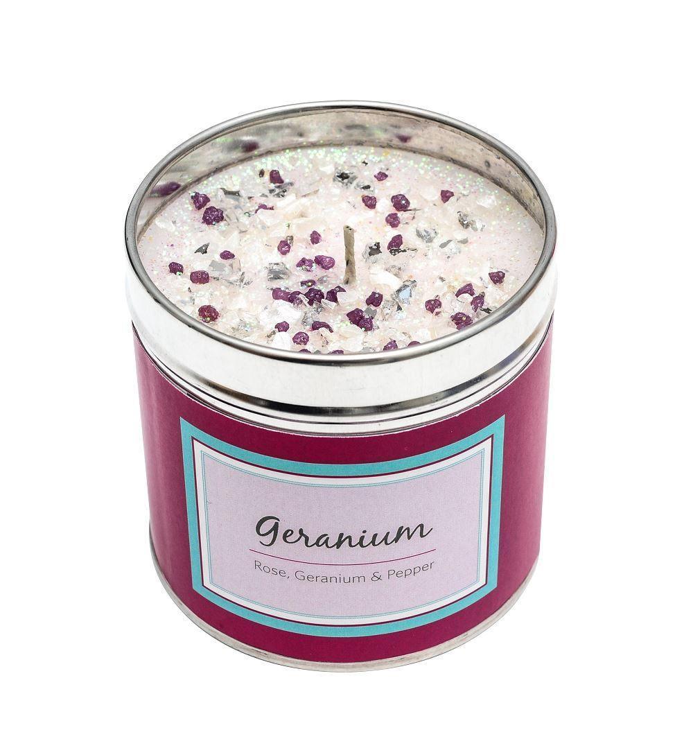 Seriously Scented Tin Candle - Geranium Candles Foxyavenue UK