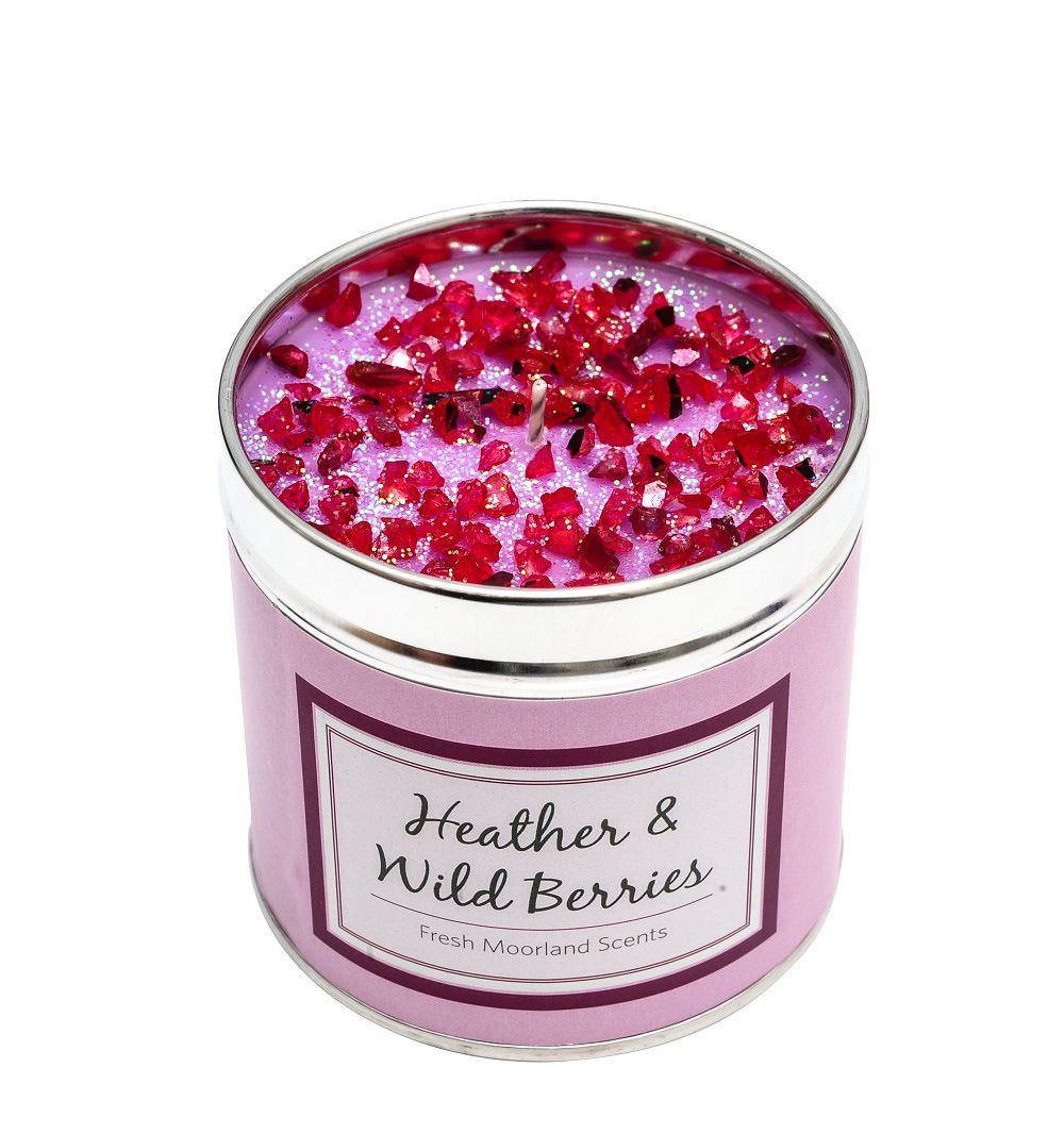 Seriously Scented Tin Candle - Heather and Wild Berries Candles Foxyavenue UK