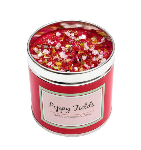 Seriously Scented Tin Candle - Poppy Fields Candles Foxyavenue UK