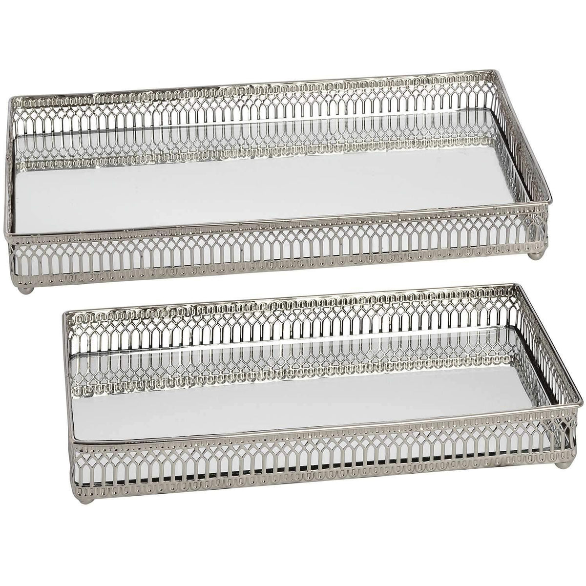 Set of Rectangular Nickel Plated Trays Trays Foxyavenue UK