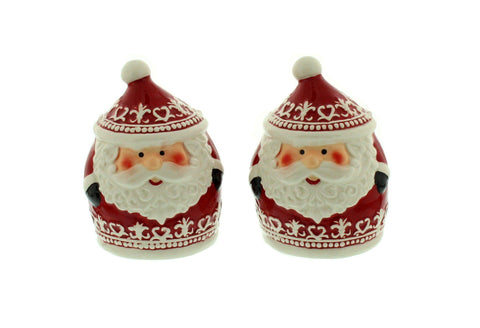 Set of Santa Salt and Pepper Pots Christmas Decorations Foxyavenue UK