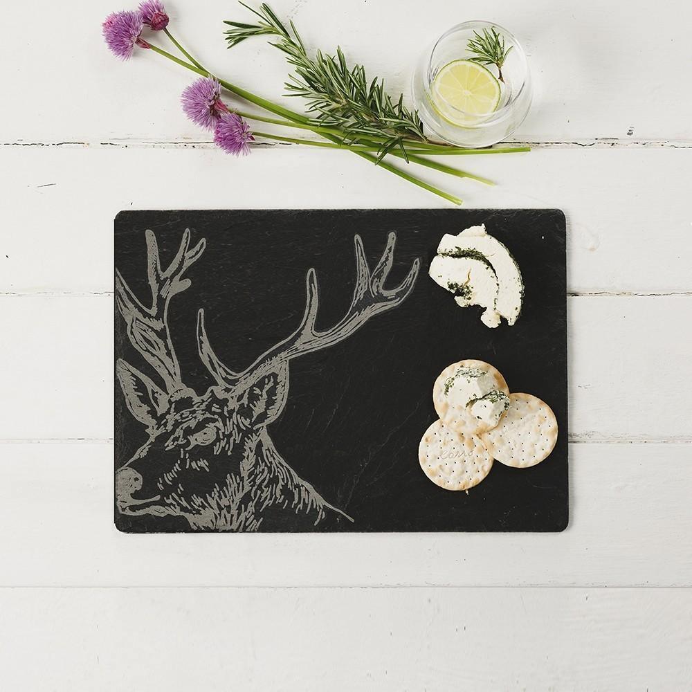 Slate Stag Cheese Board Tableware Foxyavenue UK