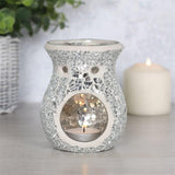 Small Silver Crackle Oil Burner Oil Burners Foxyavenue UK