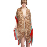 Soft Printed Pareo Sarong Dress with Leopard Pattern Sarong Foxyavenue UK