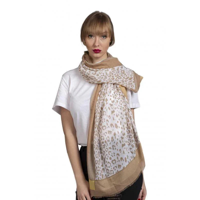 Soft Printed Scarf with Leopard Pattern Scarf Foxyavenue UK