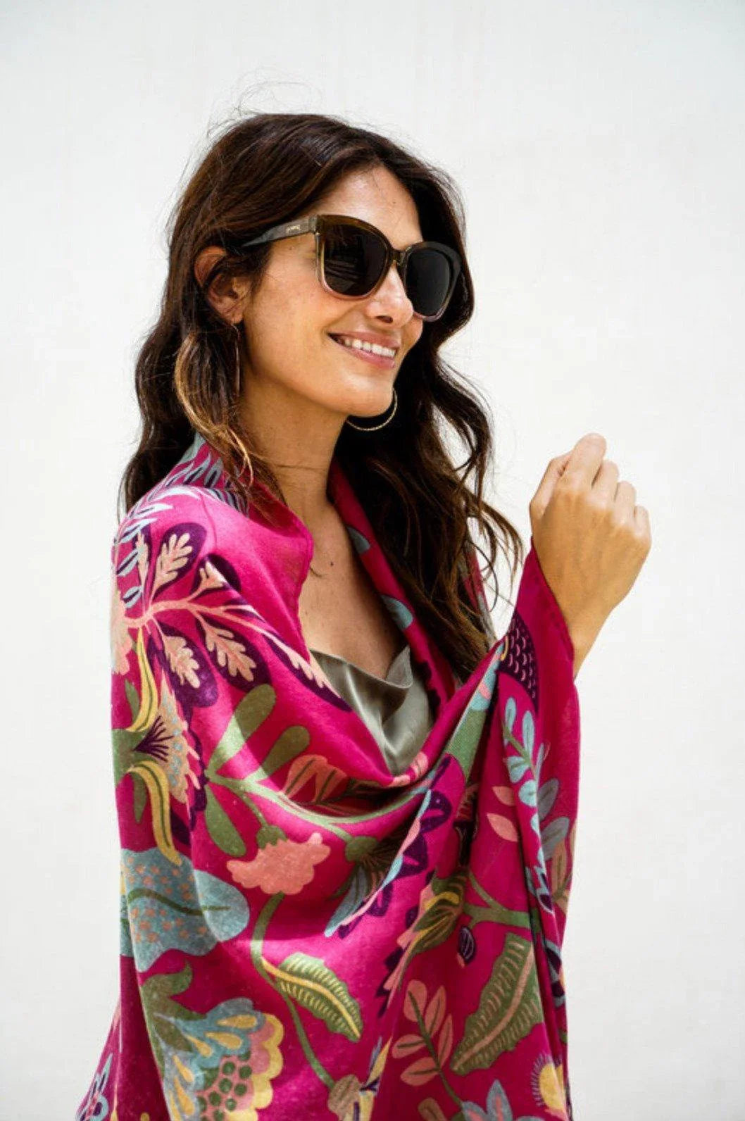 South American Floral Print Scarf Scarf Foxyavenue UK