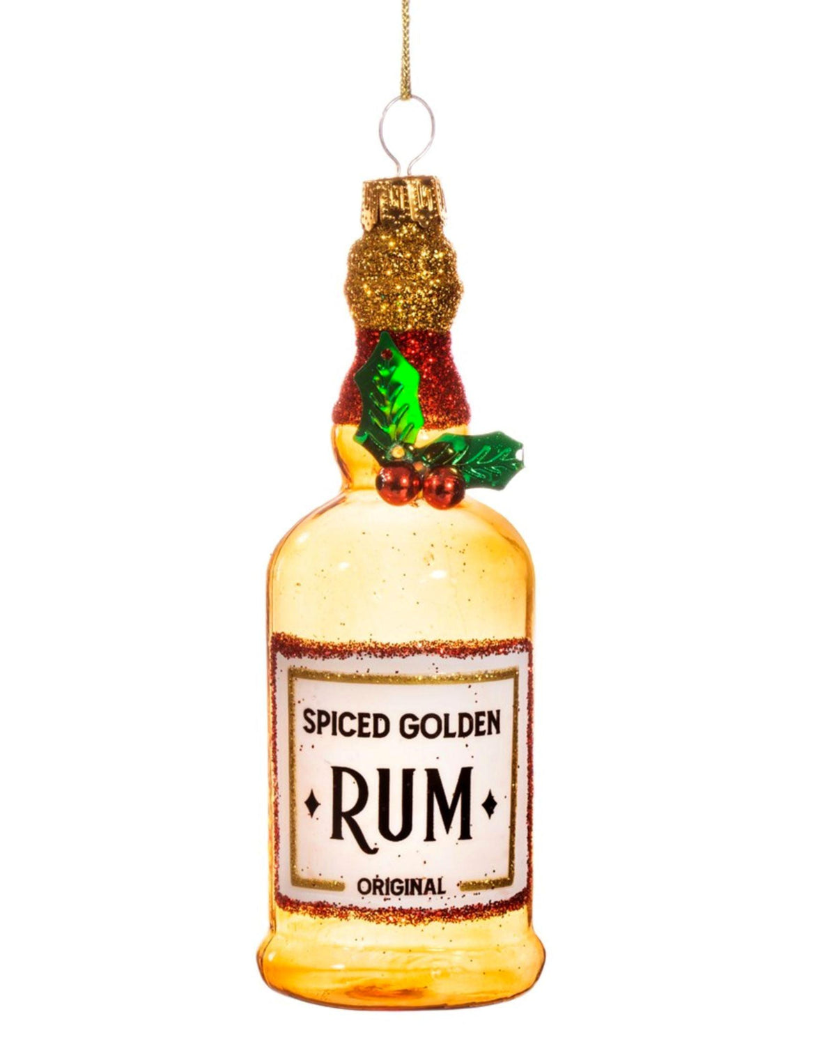 Spiced Golden Rum Shaped Bauble Christmas Decorations Foxyavenue UK
