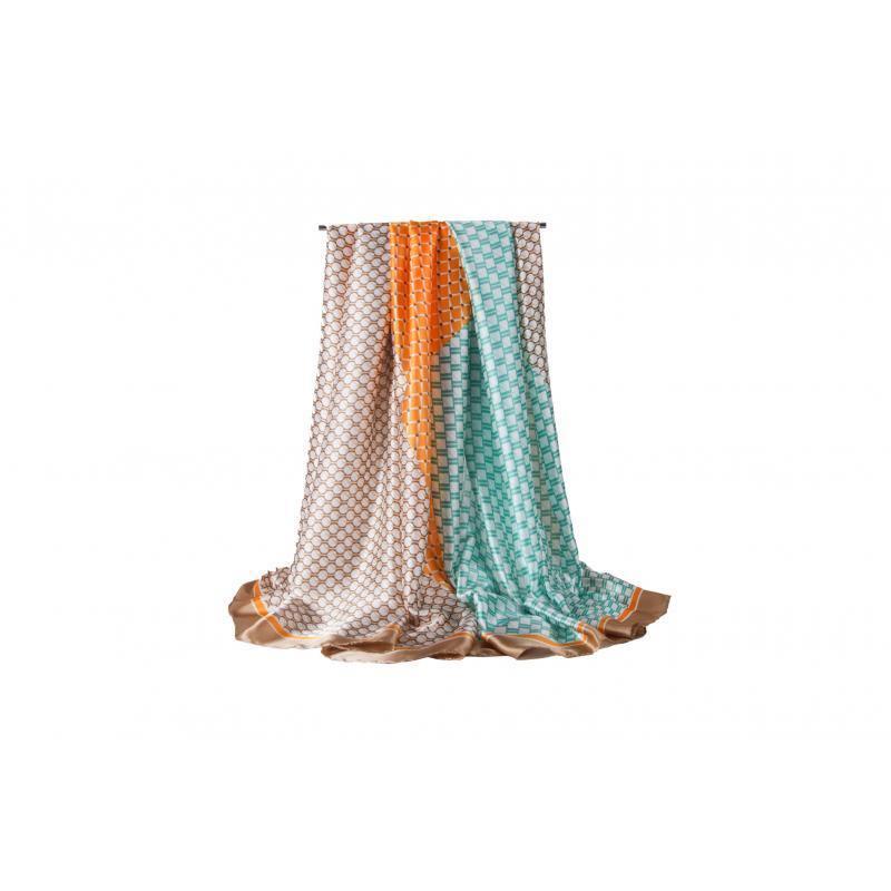 Square and Circle Silk Scarf Scarf Foxyavenue UK