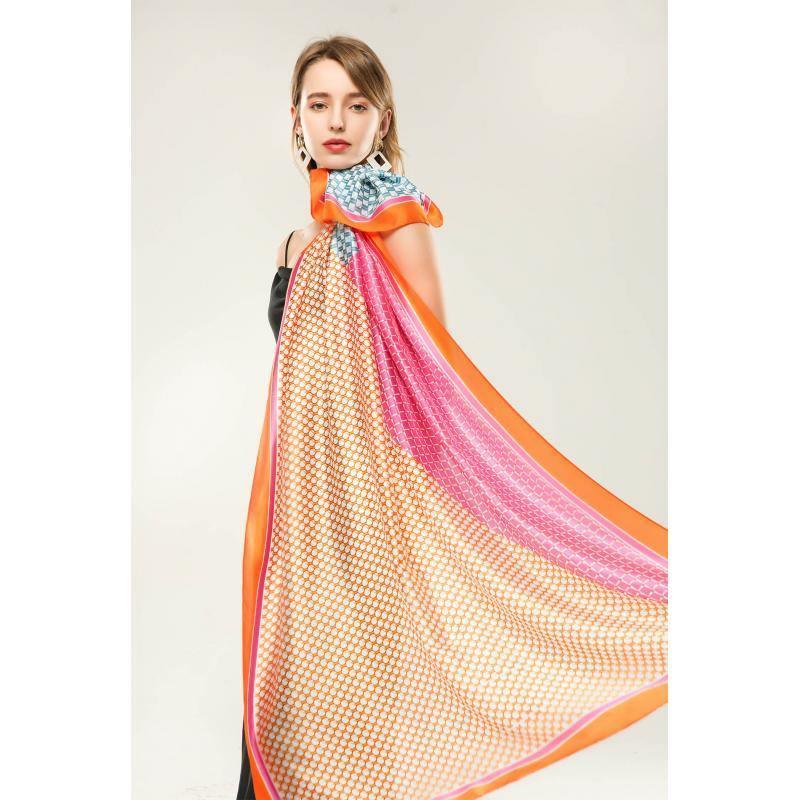 Square and Circle Silk Scarf Scarf Foxyavenue UK