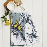 Stag with Bees & Butterflies Tea Towel Tea Towel Foxyavenue UK
