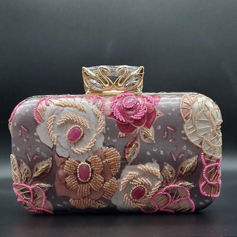 Swan Floral Clutch Bag Handbags, Wallets & Cases Foxyavenue UK