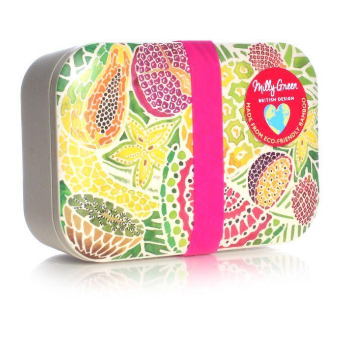 Tropical Fruit Eco Bamboo Fibre Lunch Box Lunchbox Foxyavenue UK