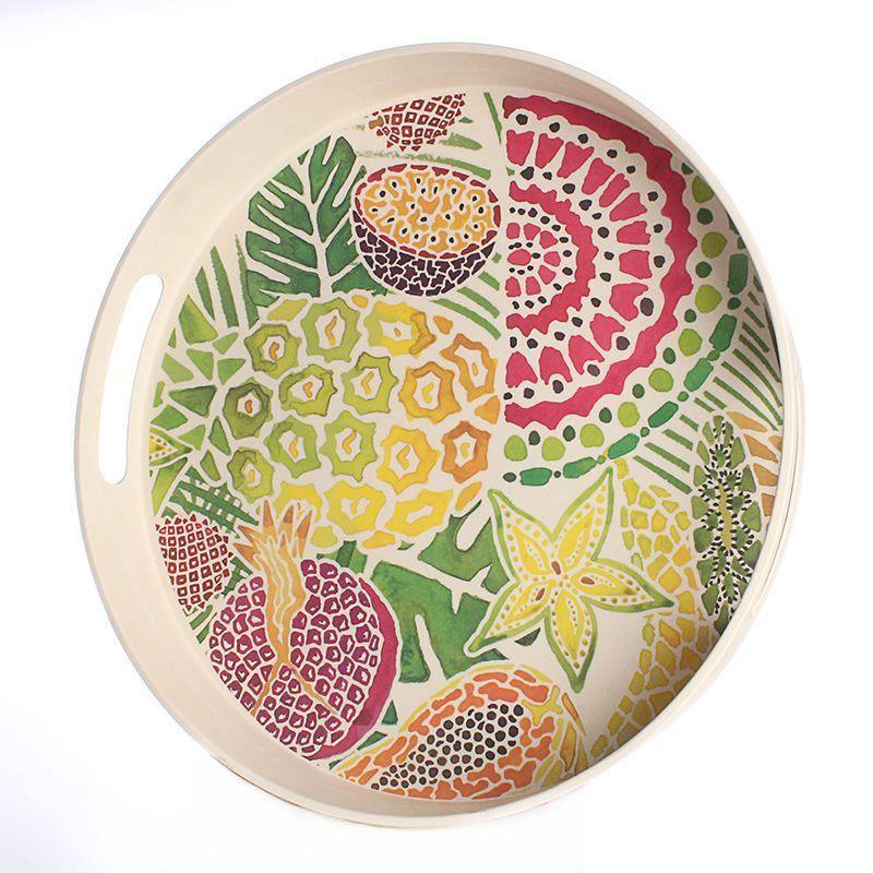 Tropical Fruit Tray Circular Eco Bamboo Fibre Tray Foxyavenue UK