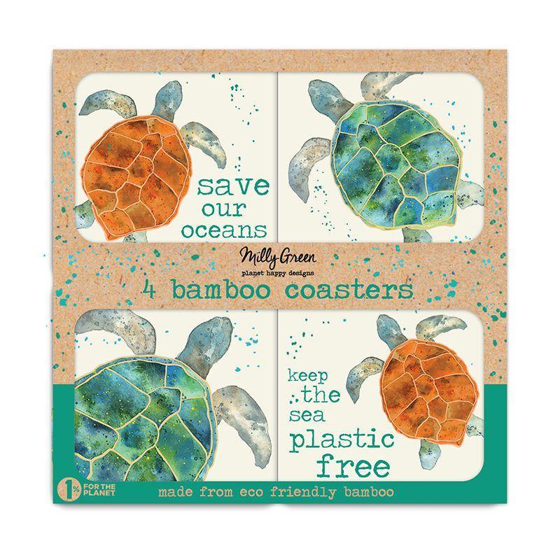 Turtle Eco-friendly - Bamboo Coasters Bamboo Cup Foxyavenue UK
