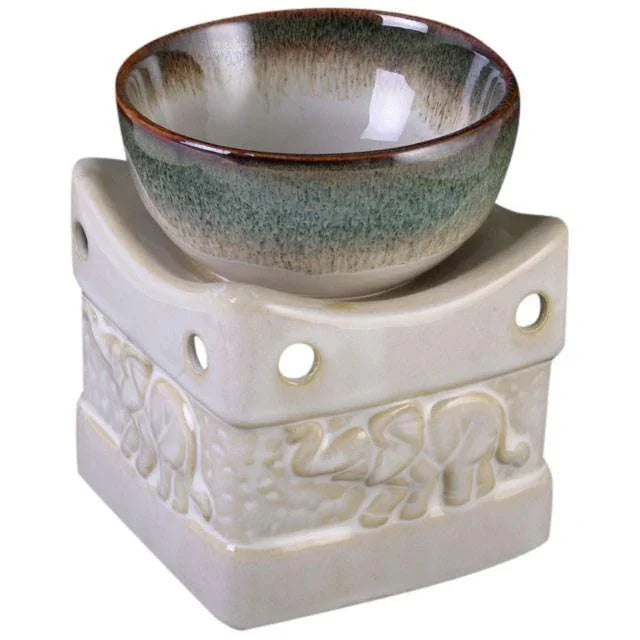 Two Tone Elephant Oil Burner Oil Burners Foxyavenue UK